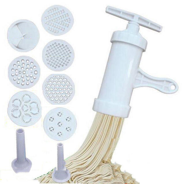 Manual Noodle Maker Press Pasta Maker Machine Crank Cutter Cookware With 5 Pressing Molds Making Spaghetti Kitchen Cooking Tools