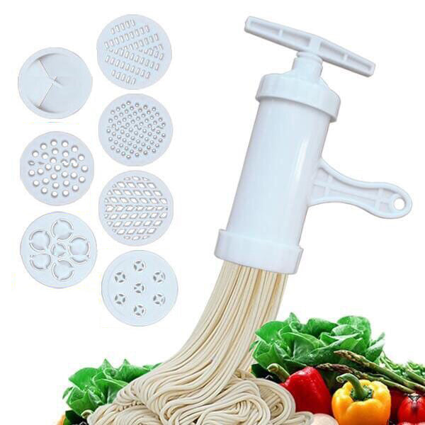 Manual Noodle Maker Press Pasta Maker Machine Crank Cutter Cookware With 5 Pressing Molds Making Spaghetti Kitchen Cooking Tools